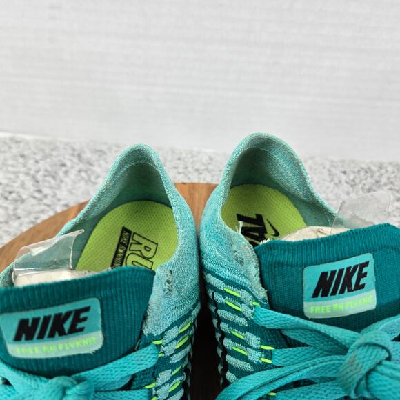 Nike Free Rn Flyknit Hyer Turquoise Athletic Running Shoes Womens 8.5 831070-307 - Picture 6 of 12